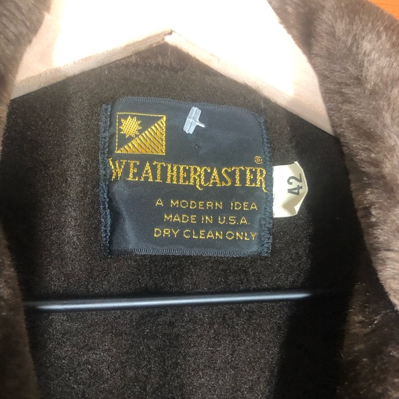 VINTAGE WEATHERCASTER Brown & Tan Houndstooth Fur Collar Blazer Coat Jacket 42 - Picture 7 of 11